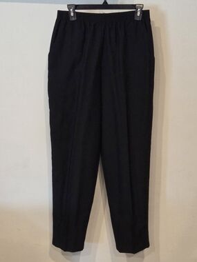 Women's Black Elastic-Waist Dress Pants